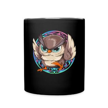 Bird Lover Forest Animal Gift Funny Owl - Full Colour Mug - black - Front