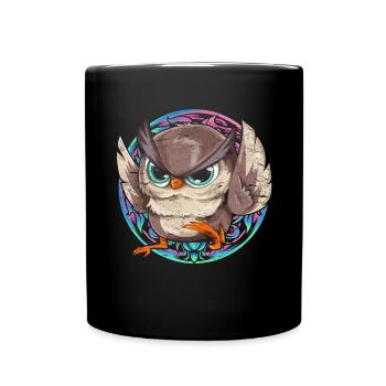 Oiseau de la forêt Cadeau animal de forêt Drôle de hibou - Mug uni - noir - Devant