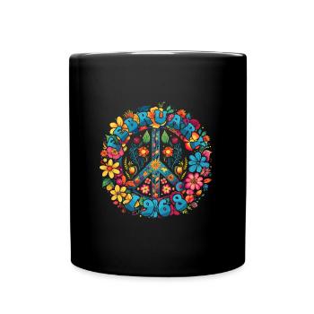 Flower Power Hippie Birthday - Février 1968 - Mug uni - noir - Devant