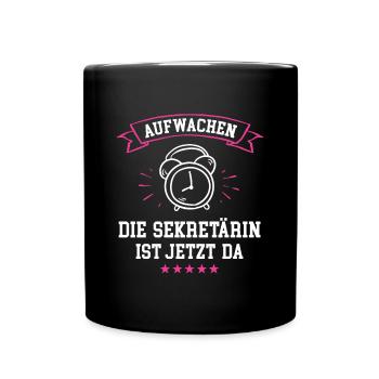 Sekretärin Spruch Beste Sekretärinnen Geburtstag - Tasse einfarbig - Schwarz - Vorne