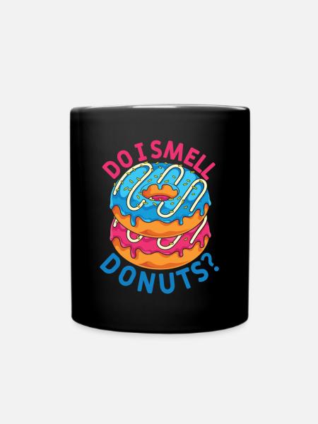 Süßigkeiten Lustiges Geschenk Streusel Donuts - Tasse einfarbig - Schwarz