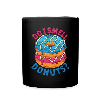 Rieche ich etwa Donuts Lustiges Streusel Donuts - Tasse einfarbig - Schwarz - Vorne