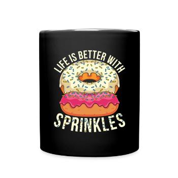 Saupoudrer Donut Bonbons Cadeau Donut Drôle de Donut - Mug uni - noir - Devant