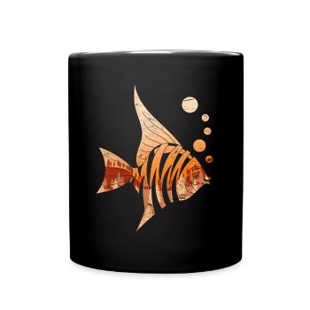 Animal Sunset Nature Fishing Gift Fish - Full Colour Mug - black - Front