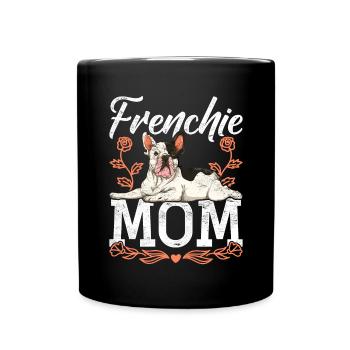 Hund Frenchie Mama Geschenk Französische Bulldogge - Tasse einfarbig - Schwarz - Vorne