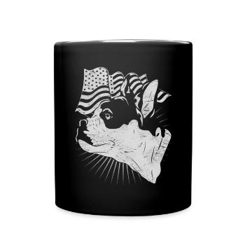 USA Flag Frenchie Dogs French Bulldog - Mug uni - noir - Devant