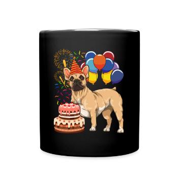 Frenchie Dogs Fête d’anniversaire Cadeau Bulldog - Mug uni - noir - Devant