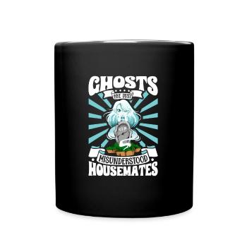Ghosts are just roommates - ghost hunters - Full Colour Mug - black - Front