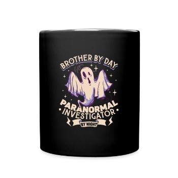 Brother is a ghost hunter - Full Colour Mug - black - Front