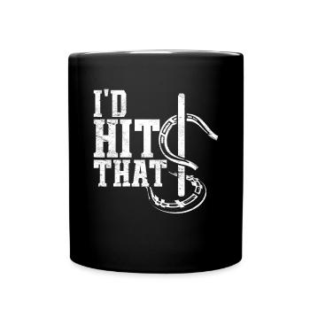 Pferd Ich würde das treffen Lustiges Hufeisen - Tasse einfarbig - Schwarz - Vorne