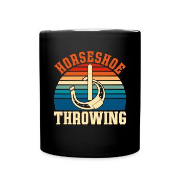 Retro Hufeisen - Tasse einfarbig - Schwarz - Vorne