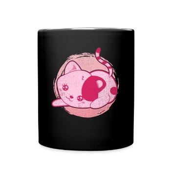 Chat amoureux animal de compagnie cadeau Kawaii Cat - Mug uni - noir - Devant