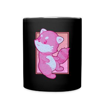 Cadeau animal de zoo chinois Kawaii Red Panda - Mug uni - noir - Devant