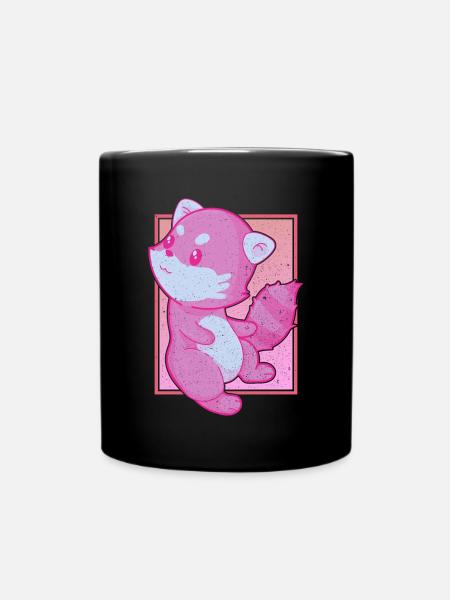 Chinesisches Zoo Tier Geschenk Kawaii Roter Panda - Tasse einfarbig - Schwarz