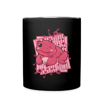 Blumen Amphibien Geschenk Lustiges Kawaii Frosch - Tasse einfarbig - Schwarz - Vorne