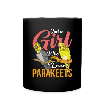 Vogelliebhaber Vogel Mädchen Geschenk Sittich - Tasse einfarbig - Schwarz - Vorne