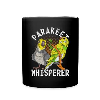 Sittich Flüsterer Vogel Geschenk Lustiges Sittich - Tasse einfarbig - Schwarz - Vorne