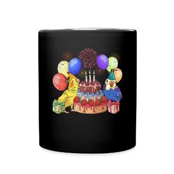 Vogel Tier Geburtstagsfeier Geschenk Sittich - Tasse einfarbig - Schwarz - Vorne
