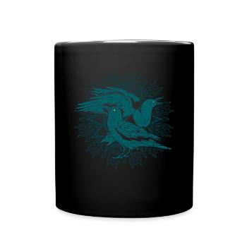 Okkultismus Krähe Gothic Vogel Geschenk Rabe - Tasse einfarbig - Schwarz - Vorne