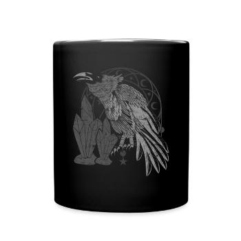 Okkultismus Schwarzer Vogel Krähe Geschenk Rabe - Tasse einfarbig - Schwarz - Vorne