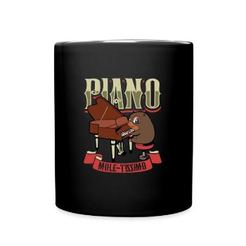 Piano Mole-tissimo - Mole at the Piano - Full Colour Mug - black - Front