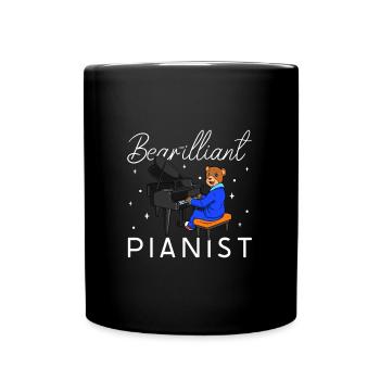 Pianiste Bear-illiant - Bär am Klavier - Mug uni - noir - Devant