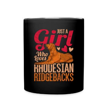 Juste une fille qui aime les Rhodesian Ridgebacks - Mug uni - noir - Devant