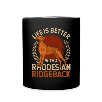 La vie est meilleure avec un Rhodesian Ridgeback - Mug uni - noir - Devant