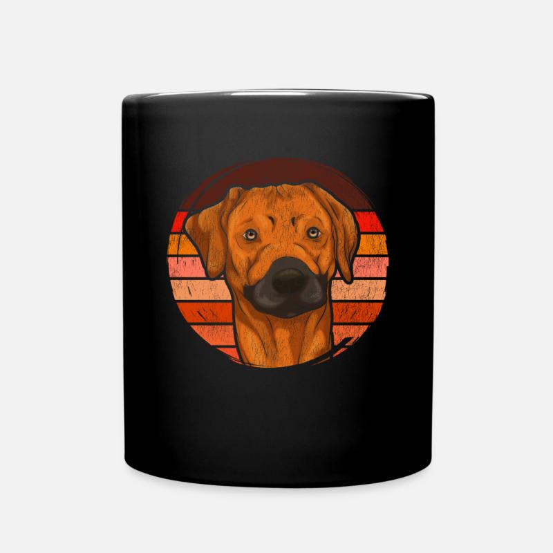 Retro Rhodesian Ridgeback - Tasse einfarbig - Schwarz