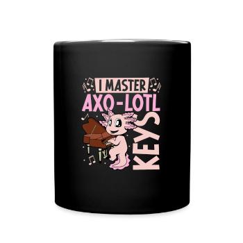 Axolotl au piano - Mug uni - noir - Devant
