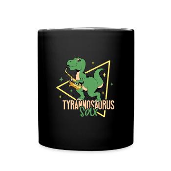 Tyrannosaurus Sax - TREX on saxophone - Full Colour Mug - black - Front
