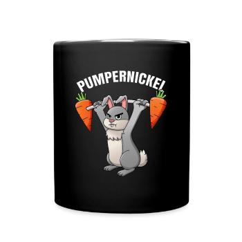 Fitness Muskeltraining Fitness Pumpernickel - Tasse einfarbig - Schwarz - Vorne