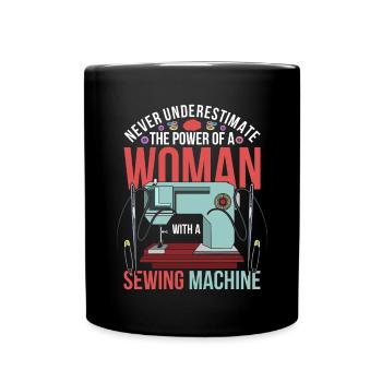 Knitting Sewing Machine Ladies Gift Funny Sewing - Full Colour Mug - black - Front
