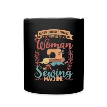 Seamstress Sewing Machine Women Gift Funny Sewing - Full Colour Mug - black - Front