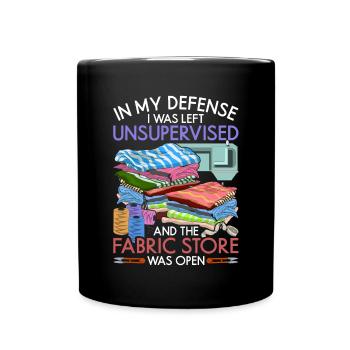 Knitting Seamstress Flower Sewing Machine Gift Sewing - Full Colour Mug - black - Front