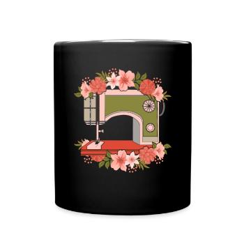Seamstress Handmade Sewing Machine Gift Sewing - Full Colour Mug - black - Front