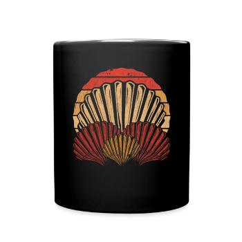 Retro Summer Vacationer Sea Gift Shell - Mug uni - noir - Devant