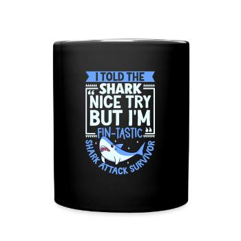 Survivants d’une attaque de requin - Mug uni - noir - Devant