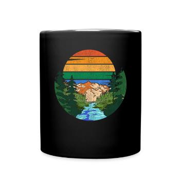 Rétro Nature Lover Mountain Forest Gift Nature - Mug uni - noir - Devant