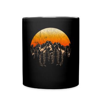 Arbres Cadeau Montagnes Couchers de soleil Nature - Mug uni - noir - Devant
