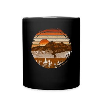 Retro Sunset Nature - Full Colour Mug - black - Front