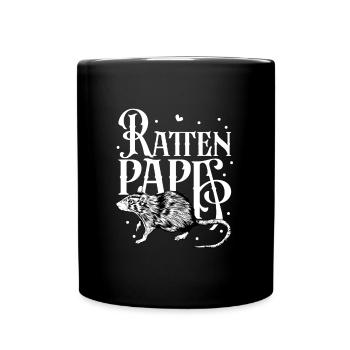 Rattenliebhaber - Ratten Papa - Tasse einfarbig - Schwarz - Vorne
