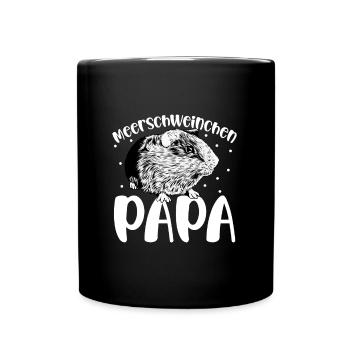 Meerschweinchenliebhaber - Meerschweinchen Papa - Tasse einfarbig - Schwarz - Vorne