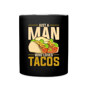 Taco cadeau mexicain pour hommes de restauration rapide - Mug uni - noir - Devant