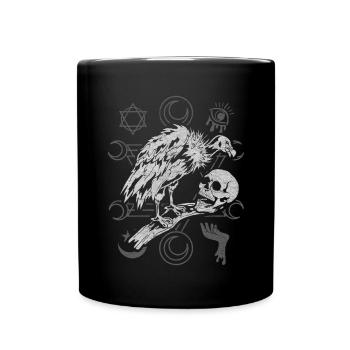 Scavenger Bird Gift Occult Skull Vulture - Full Colour Mug - black - Front