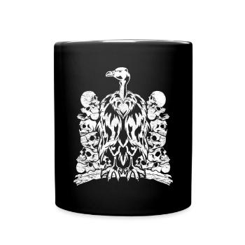 Skulls Scavengers Bird of Prey Gift Vulture - Full Colour Mug - black - Front
