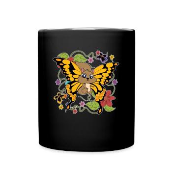 Wald Nagetier Geschenk Schmetterling Eichhörnchen - Tasse einfarbig - Schwarz - Vorne