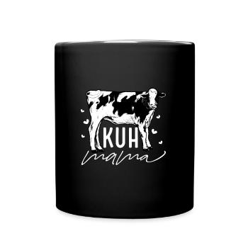 Kuhliebhaber - Kuh Mama - Tasse einfarbig - Schwarz - Vorne