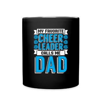 Sport Mein liebster Cheerleader nennt mich Papa - Tasse einfarbig - Schwarz - Vorne