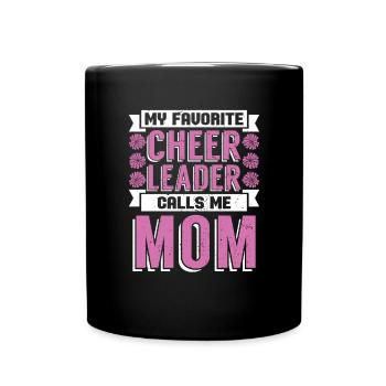Sport Mein liebster Cheerleader nennt mich Mama - Tasse einfarbig - Schwarz - Vorne
